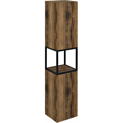 SAPHO - SKARA skrinka 35x171x32cm, 2x dvierka, ľavá/pravá, čierna mat/dub Collingwood CG010-1919