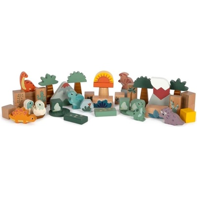 Legler Wooden Building Blocks Dino играчка за подреждане от дърво 12 m+ 34 бр