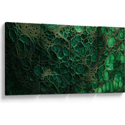 Obraz - Zelený mikroskopický záber, štvordielne 160x80 cm