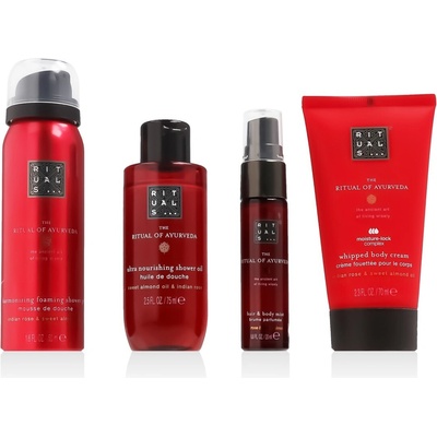 Rituals The Ritual Of Ayurveda sprchový olej 75 ml + Rituals The Ritual Of Ayurveda sprchová pěna 50 ml + tělový sprej 20 ml + tělový krém 70 ml