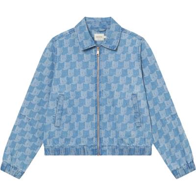 DEDICATED Дамско ежедневно яке DEDICATED Women's Jacket Sunna Denim Casual jacket - Denim Pepita Cats Light Blue (103-2441-0312)