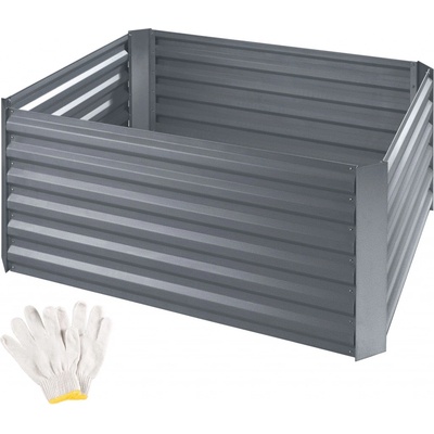 Tectake 403446 vyvýšený záhon salvia pozinkovaný 120x90x57cm - stříbrný