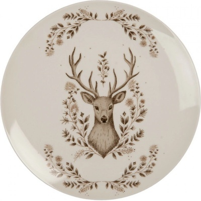 Clayre & Eef Porcelánový dezertní talířek s jelenem Gentle Wilderness 20 x 2 cm