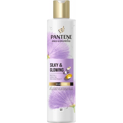 Pantene Pro V Miracles Silky & Glowing obnovujúci šampón s keratínom 250 ml
