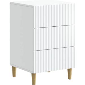 vidaXL Нощен шкаф Бяло 43 x 41 x 66, 5 см Инженерна дървесина (894555)