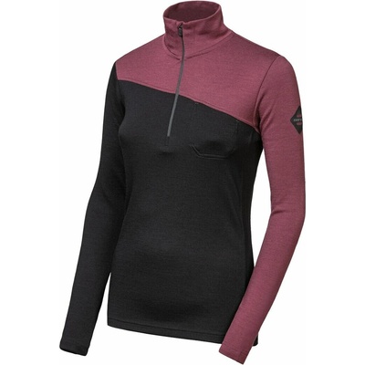 Sensor MERINO EXTREME UP dámská mikina dl.rukáv zip černá/port red