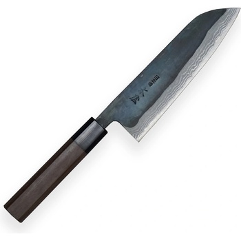 Kiya nůž Kamagata Santoku Suminagashi Kurouchi Damascus 11 layers 170 mm