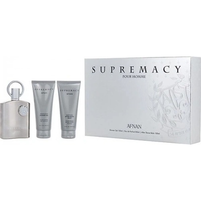 Afnan Комплект за мъже Afnan Supremacy Silver - Eau de Parfum 100 мл + Афтършейв балсам 100 мл + Душ гел 100 мл