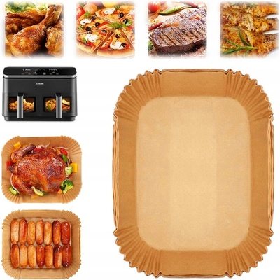 Pergamenové vložky do Air Fryeru 21 cm x 17 cm, 120 ks Na Jedno Použití Formičky