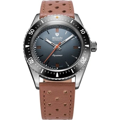 Nivada Grenchen Aquamar Grey - Brown Racing Strap