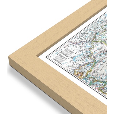 National Geographic Čína - nástěnná mapa Classic 77 x 61 cm Varianta: mapa v dřevěném rámu, Provedení: Pegi přírodní