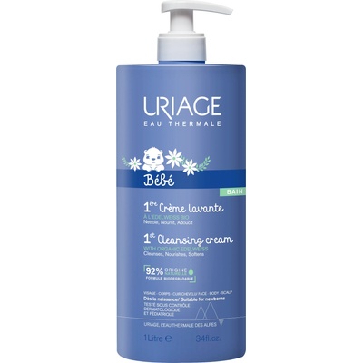 Uriage Почистващ душ-крем за бебета Uriage - С отмиване, 1 l