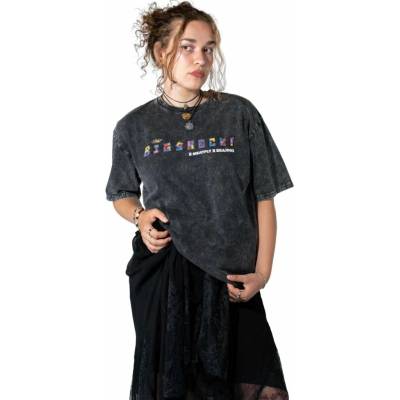 Meatfly unisex tričko Big Shock Krajdos Black Acid Wash černá