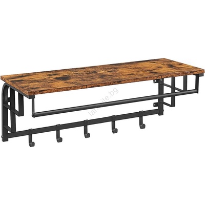 Euziel Стенна закачалка с полица nate, кафява/черна (ez0329)