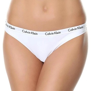 Calvin Klein biela tangá s bielou širokou gumou Thong Strings