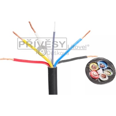 Kabel 5x0,75, hnědá/ bílá/ červená/ zelená/ modrá
