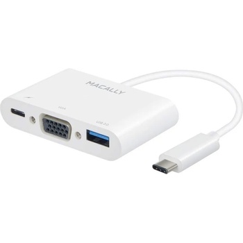 Image 1 of Macally USB-C to VGA Multiport Adapter - USB-C адаптер за с VGA, USB-C и USB-A 3.0 портове за MacBook и компютри с USB-C порт