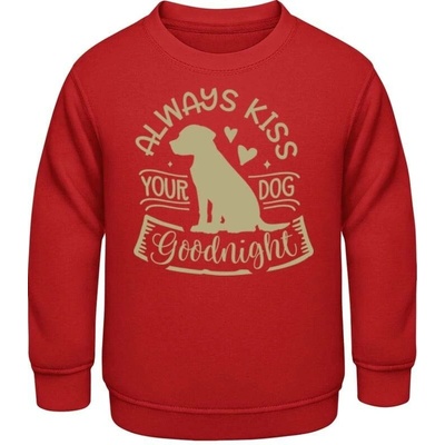 Awdis dětská mikina Design Always kiss your dog ohnivá červená