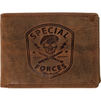 HL Luxusní kožená peněženka Special Forces hnědá