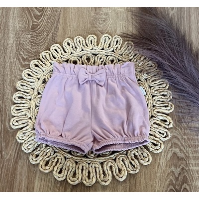 Mamatti Bavlněné kraťásky s mašličkou Puntík pudrové