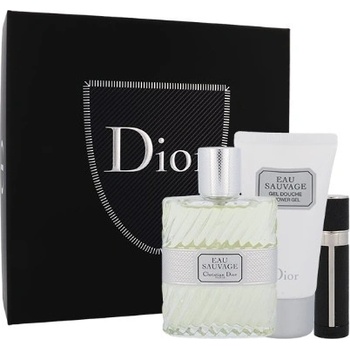 Christian Dior Eau Sauvage EDT 100 ml + sprchový gel 50 ml + EDT 3 ml dárková sada