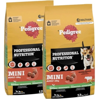 Pedigree Adult Small hovězí a zelenina 2 x 12 kg