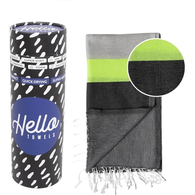 Hello Towels памучна кърпа Neon, Сиво / Черно