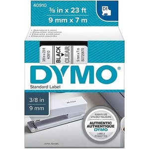 DYMO Лента 40910, 9 x 7 m, черни букви-прозрачен фон