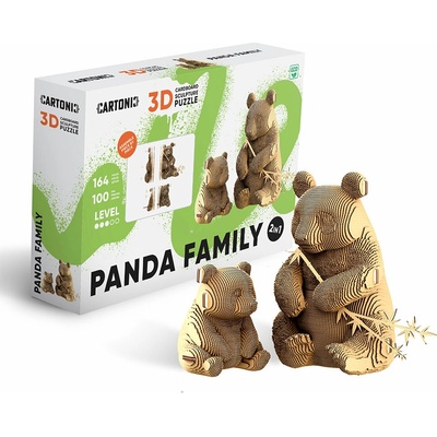 Cartonic 3D puzzle PANDA FAMILY 2v1, 164 ks