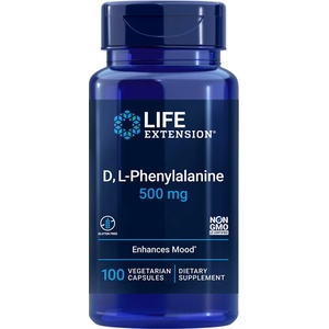 Life Extension D, L-Phenylalanine/ В подкрепа на мозъчната функция 500 mg х 100 капсули (01671 LE)