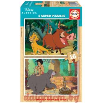 Image 1 of Educa Дървен пъзел educa 18874 - 2 х 16 части - Дисни (edu18874)