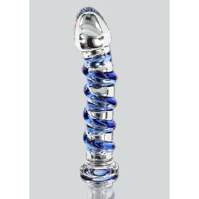 ToyJoy Glass Worxx G-Spot Gemstone štrukturované sklenené dildo 17 x 2,8–3,6 cm