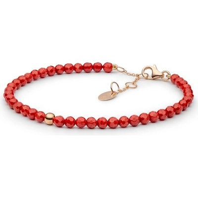 Gaura Pearls luxusní náramek s pravými korály Patricia 224-98B červená