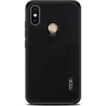 MOFI Xiaomi Mi 8 SE MOFI BRIGHT SHIELD силиконов калъф за телефон с текстилен гръб, ЧЕРЕН (GP-78927)