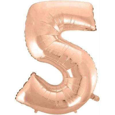 GoDan Číslice "5" rosegold 92cm fóliový balónek