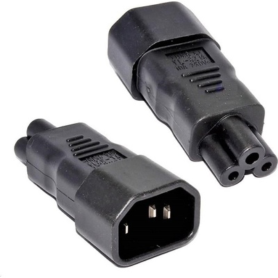 Adaptér IEC C14 na IEC C5 "trojlístek" napětí 230V, 10A