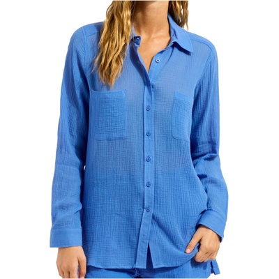 Seafolly Дамска риза с копчета Seafolly Breeze Beach Shirt - Sapphire - размер XS (133-1480-0111)