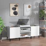 vidaXL Шкаф за грамофонни плочи бял гланц 121x38x48 см инженерно дърво (831935)