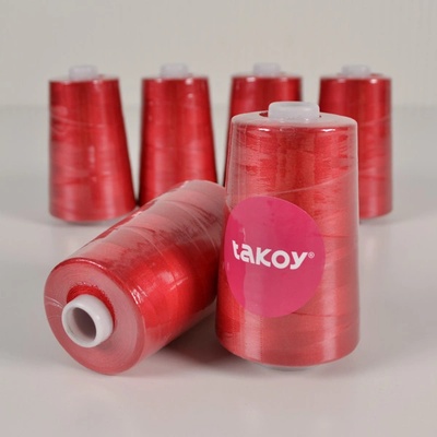 Takoy Overlock / coverlock polyesterová niť TKY 5000 farba tmavá červená
