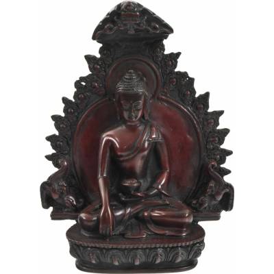 Sanu Babu Buddha Šakjamuni, soška s červenou antik patinou, 18cm