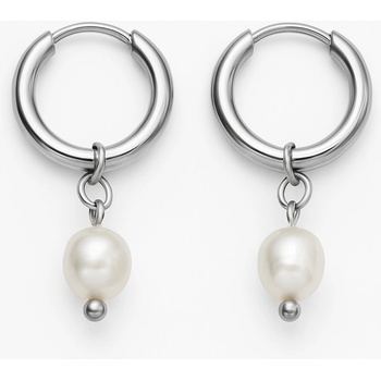 SARINES Náušnice kroužky s odnímatelnou perlou, chirurgická ocel S1108