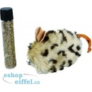 Flamingo Plyšová myš pro kočky s Catnipem 4x4x10cm