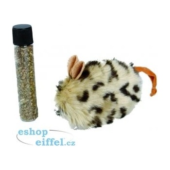 Flamingo Plyšová myš pro kočky s Catnipem 4x4x10cm