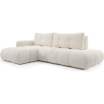 Laski Разтегателен ъглов тапициран диван с място за съхранение в l, almada, ляв, светлобежов (lk0048)