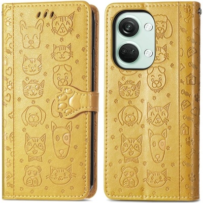 VSECHNONAMOBIL ART Peněženkový kryt One Plus Nord 3 5G ANIMALS žlutý 65473