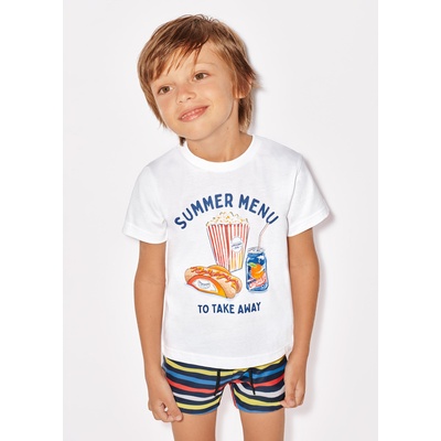 Mayoral tričko s krátkým rukávem SUMMER MENU bílá