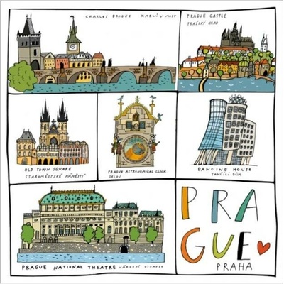 Pohlednice - Mapa Prahy