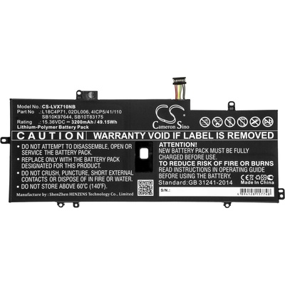 Cameron Sino LENOVO ThinkPad X1 Carbon 2019, Thinkpad X1 Yoga Gen 5-20ub0000ya, L18C4P71, LiPo, 15.36V, 3200mAh, CAMERON SINO (CS-LVX710NB)