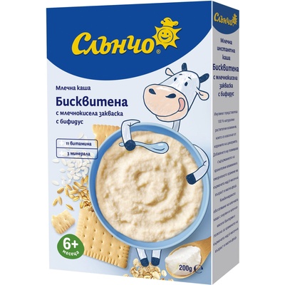 Слънчо Бисквитено млечна каша Слънчо с бифидус - 200 г