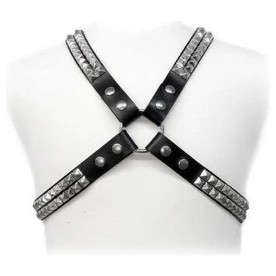 LEATHER BODY PYRAMID STUD HARNESS